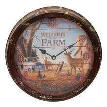 Load image into Gallery viewer, Welcome Deer Metal Clock 15"