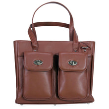 Load image into Gallery viewer, Cargo Pocket Cowhide Tote Camel