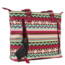 Load image into Gallery viewer, Concealed Carry Printed Tote- Burgundy